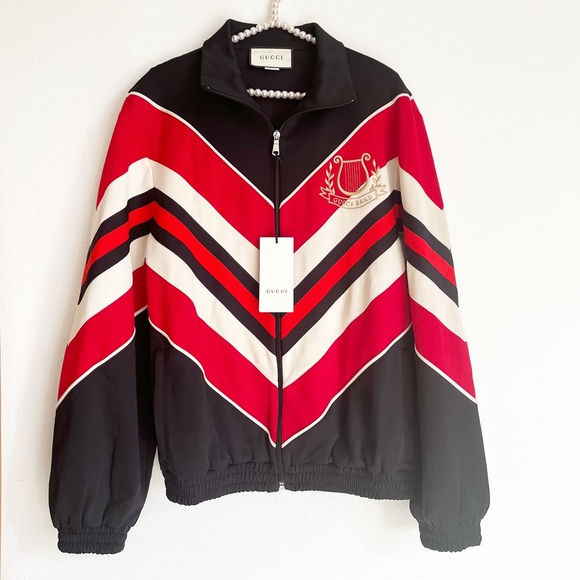 GUCCI chevron-pattern bomber jacket. - Picture 6 of 13